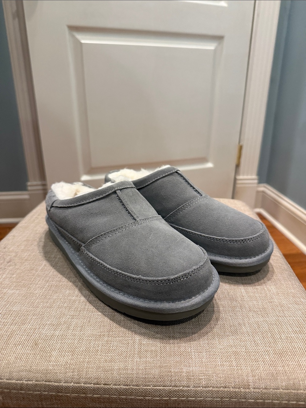 Koolaburra Gray Suede Plush-Lined Slip-On Loafers